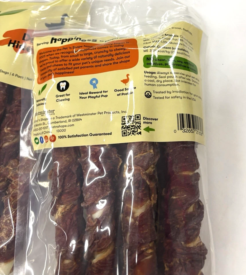 2 bolsas (15,3 oz cada una) golosinas naturales grandes para perros Pet 'n Shape Duck 'n Hide Twists Foto 4 de 4