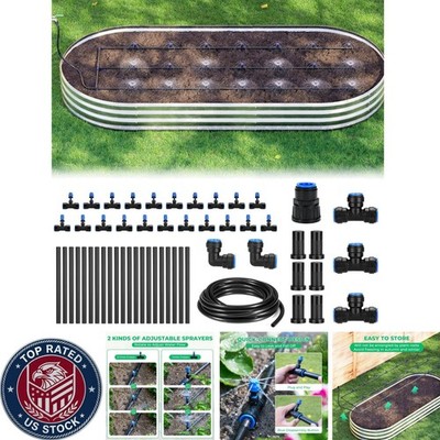 Efficient DIY Garden Drip Irrigation Kit | 4x8FT Coverage with Adjustable Flow