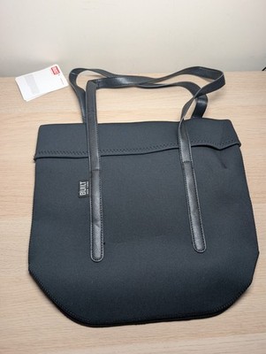 BUILT NY New York City Beuteltasche Tasche schwarz Neopren Schultergurt Handtasche neu mit Etikett 12 Stck.