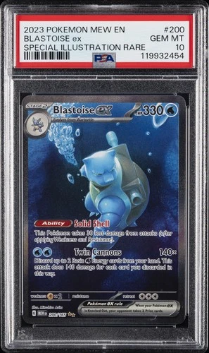 2023 POKEMON MEW EN-151 SPECIAL ILLUSTRATION RARE #200 BLASTOISE EX PSA 10
