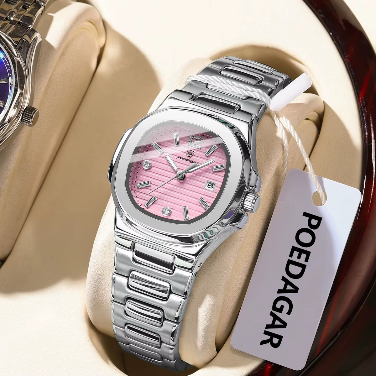 Women\'s Stainless Steel Quartz Watch with Date Display and Luminous Hands S2e4725372211486b9761b1b8ec258  main image 2