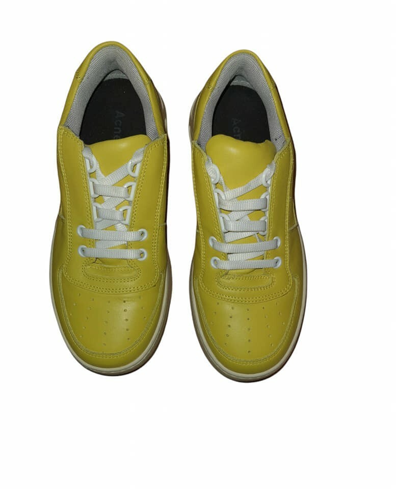 Acne Studios sneakers perey lace-up shoes yellow leather size 37 rare !!! image 3