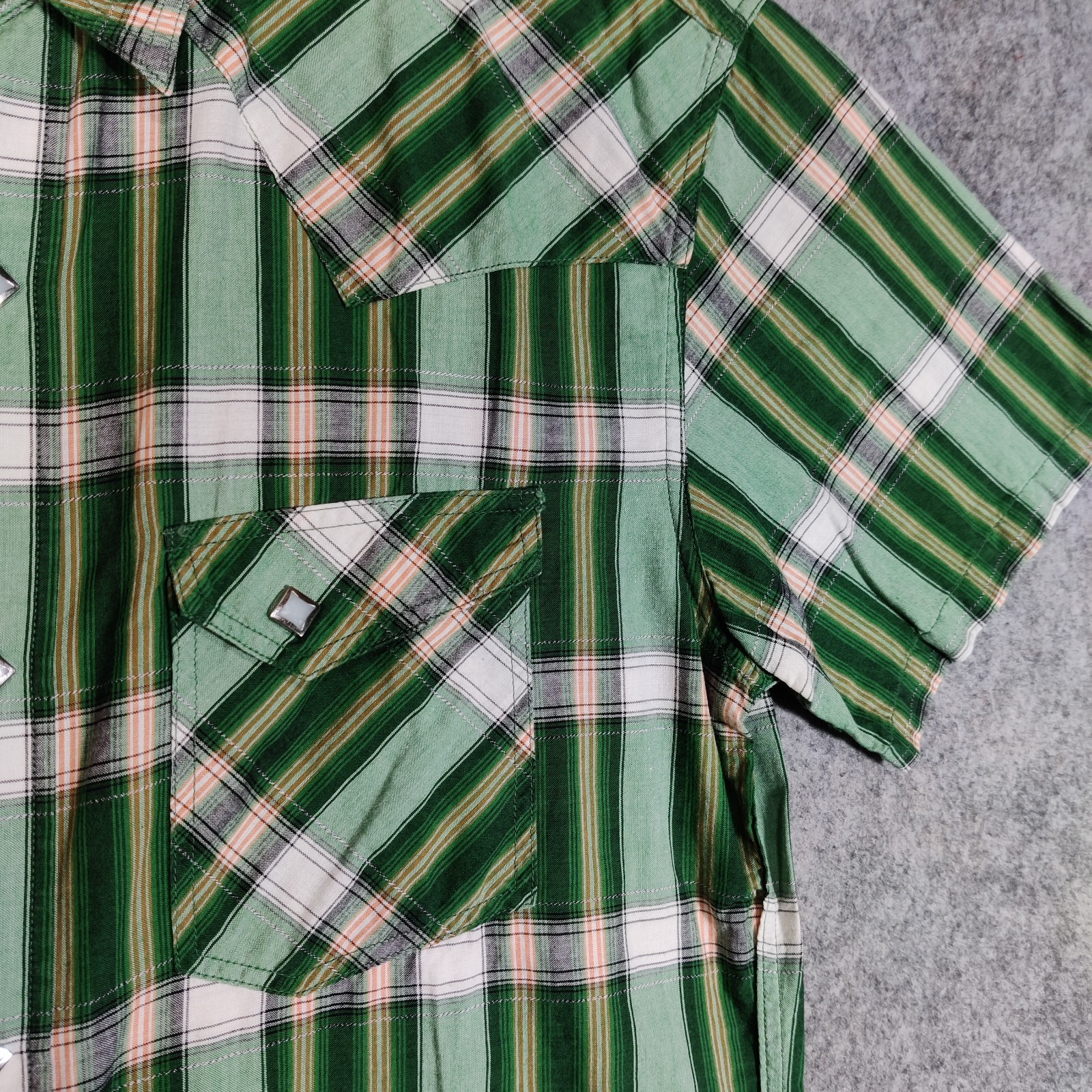 The Flat Head Shirt Size Small Green Snap Plaid Western Heritage Japan Made image 3