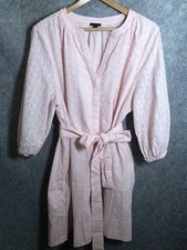 Ann Taylor Dress Womens 18 Pink Eyelet Lined Belted Shift Casual Career Classic