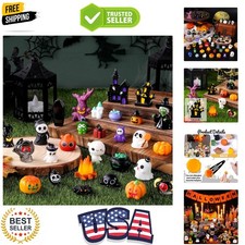 50pcs Halloween Mini Resin Figures 50 Styles Tiny Resin Figurines Little Smal...