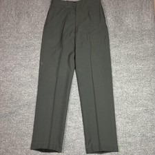 US ARMY Vtg 70s 80s AG-344 Poly Wool Tropical Trousers Green Gray PANTS 31x33