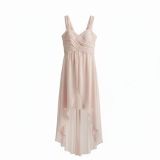 Davids Bridal Blush Pink Chiffon High Low Formal Bridesmaid Dress Sweetheart