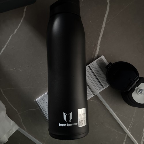 Super Sparrow 750ml Bottle With Straw Stitching black - 第 1/6 張圖片