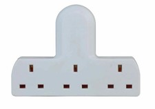 3 Way Triple Gang UK 3 Pin Multi Socket Plug Extension Mains Adaptor Cable Free