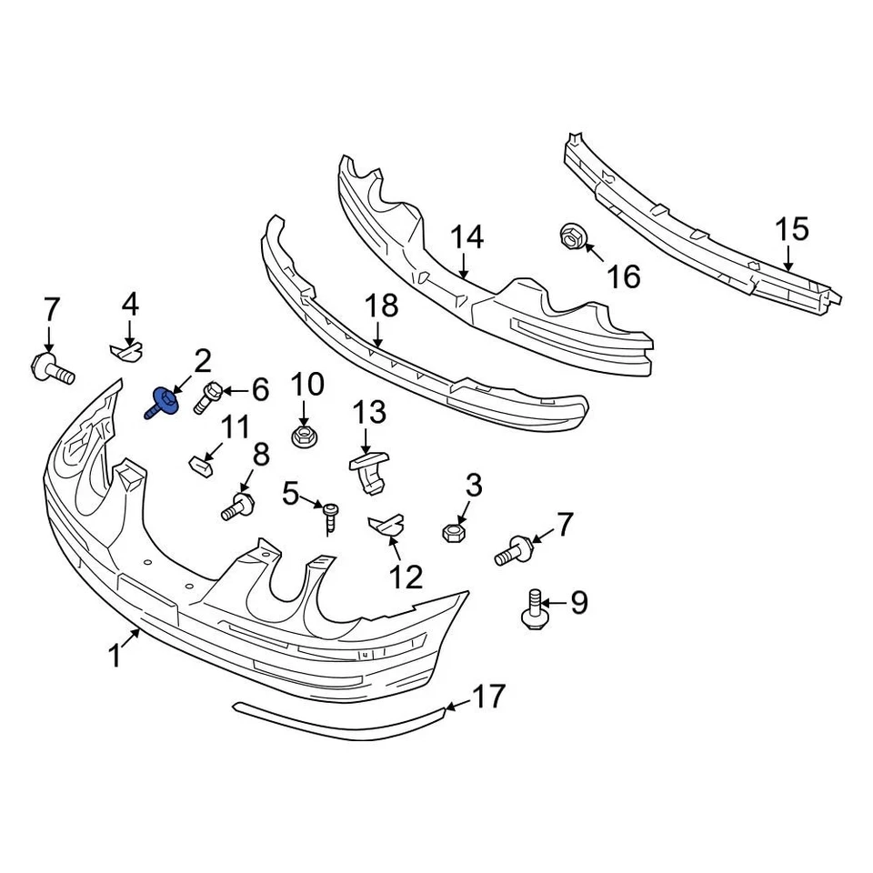 For Kia Optima 2001-2006 Kia 8615737000 Fuel Filler Housing Clip - Изображение 2 из 4