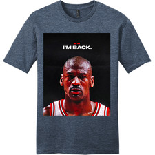 NEW Art Society MJ AIR 23 IM BACK HEATHER NAVY Tee Shirt SM-4XLARGE MADE IN USA