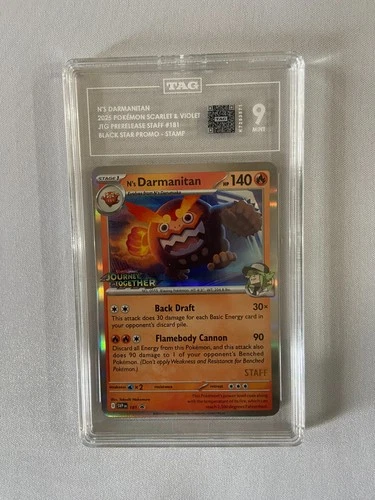 2025 Pokemon Journey Together STAFF N's Darmanitan #181 TAG 9 #3571