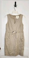 Anthropologie Maeve Linen Flaxen Rope Sleeveless Shimmer Dress Womens Size 2