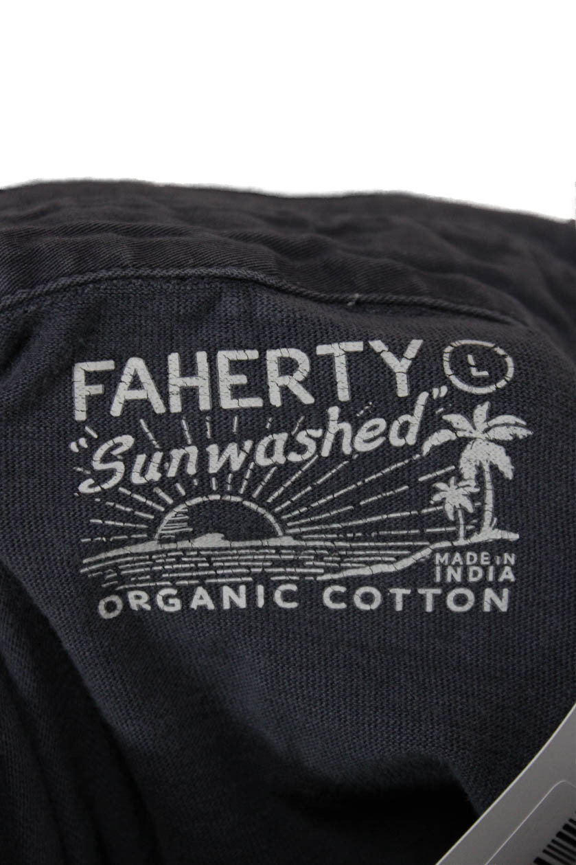 Faherty Men Button-Down Polo Dark Gray Short Slee… - image 7