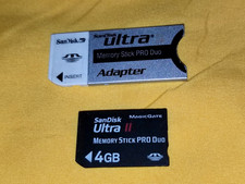 Sandsk Ultra II 4gb Memory Stick Pro Duo Memory Card Magic Gate  Duo Adapter
