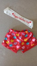 BABW Build a Bear Clothes Red Satin Valentine's Candy Heart Love Boxers Banner