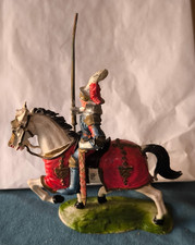 ELASTOLIN Germany série MOYEN AGE  cavalier chevalier présentation lance TBE