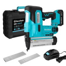DURATECH 20V Cordless Brad Nailer 18 Gauge 2-in-1 Nail/Staple Gun w/Staple&Nails