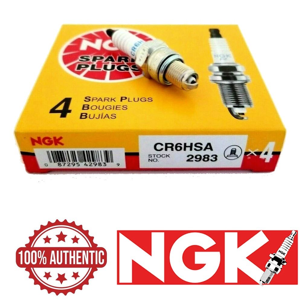 Pack of 4 Genuine NGK 2983 Spark Plugs Standard CR6HSA