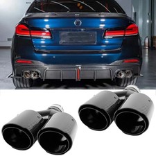 Pair Carbon Muffler Tip Dual Slant Cut 2.5 To 3.5 For 5 Series G30 530i 540i