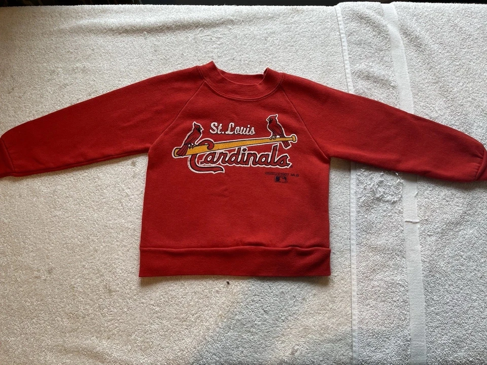 复古 1987 年圣路易斯红雀队运动衫儿童 XS (2-4) 美国制造 MLB Miller — 第 3/4 张图片