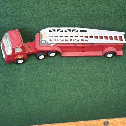 Tonka Pressed Steel Fire Vehicle Red Silver Ladder Vintage Diecast