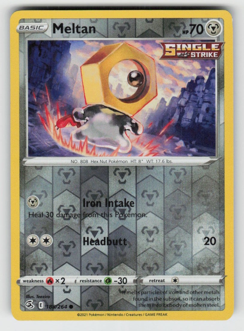 Reverse Holo Meltan 188/264 Common Fusion Strike Near Mint