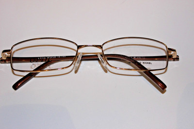 New Optic World w316 Eyeglass Frames 52-19-140 C1 Gold Clear Glass for Rx