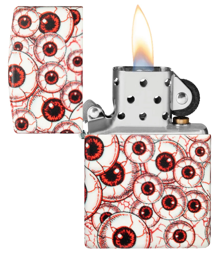 Zippo Halloween Exclusivo Brillo en la Oscuridad Globo Ocular Diseño A Prueba de Viento P... Foto 3 de 4
