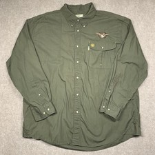 Beretta Shooting Shirt Mens 2XL Green Burge 1809 Long Sleeve Outdoor Button Down