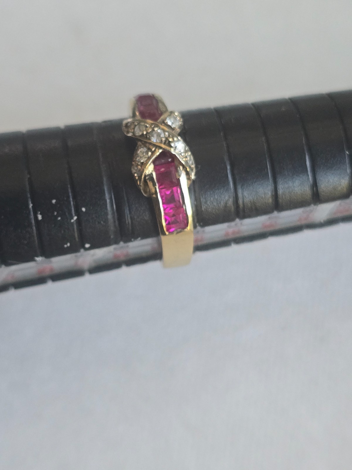 Designer Sterling Silver 925 Simulated Ruby White… - image 7