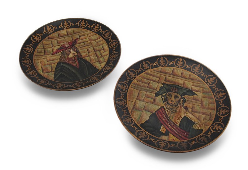 Zeckos Set of 2 Royal Design Dog Collector Plates - Napoleon and Henry III