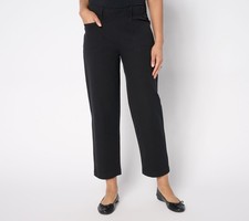 Anybody Regular All-Stretch Twill Straight Leg Ankle Pants Black L New