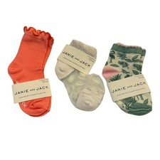Janie and Jack Girl  s Assorted Socks - Set of 3 Size 12-24M