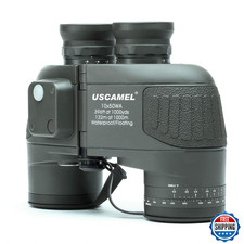 USCAMEL 10x50 Marine Binoculars w/ Rangefinder Compass Waterproof Sailing Fishin