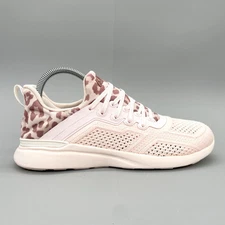 APL Womens 7.5 Techloom Tracer Sneakers Shoes Pink Leopard Running Gym Trainer