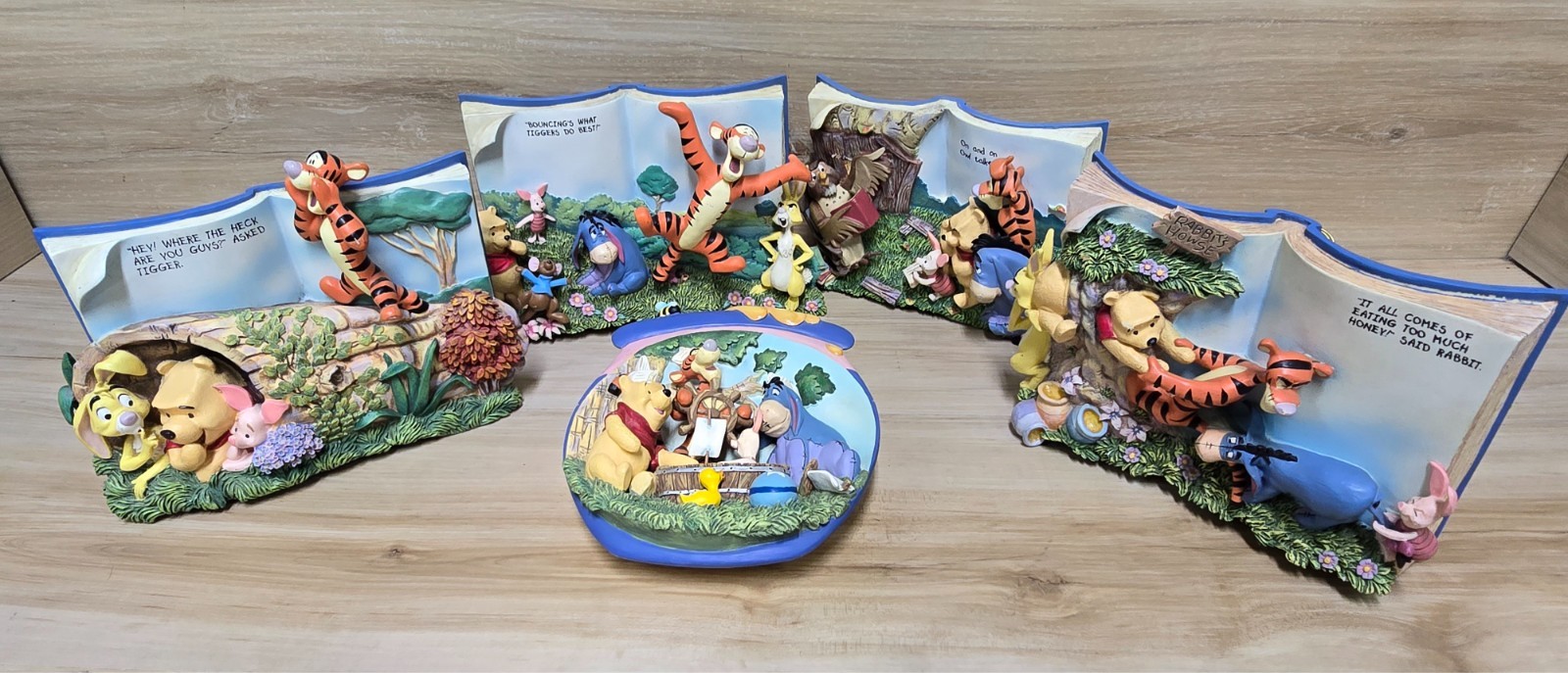 Set of 5 Winnie the Pooh Numbered Bradford Exchange "Book"  Wall Hangers