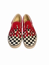 Vans Classic Slip-On Checker Flame Racing Red / White Men’s Sz 11.5 — NICE