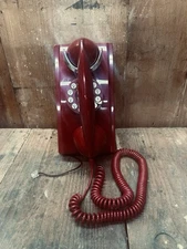 Crosley RED Wall Phone Land Line Telephone CR55-RE TESTED WORKS