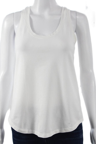 Lululemon Women Basic White Scoop Neck Tank Size 2