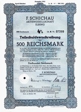F. Schichau AG Elbląg, 4% części długu. Wydanie 1943 (500 RM)