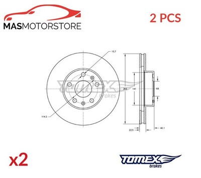 BREMSSCHEIBEN SATZ PAAR VORNE TOMEX BRAKES TX 73-51 2PCS P NEU OE QUALITÄT