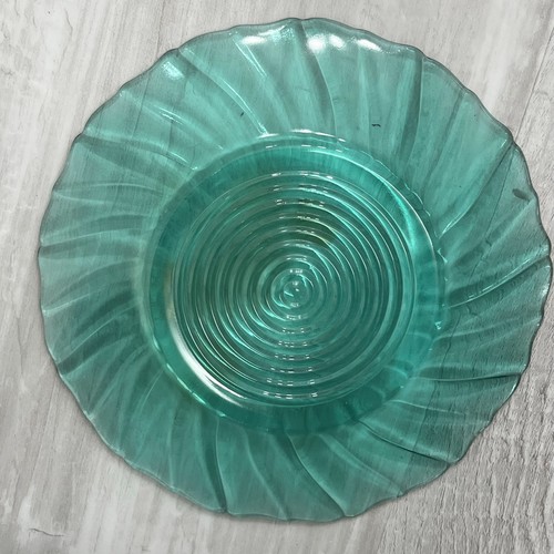 Vintage Jeannette Ultramarine Dessert Bread Depression Swirl 4 Small Plates - Picture 4 of 5