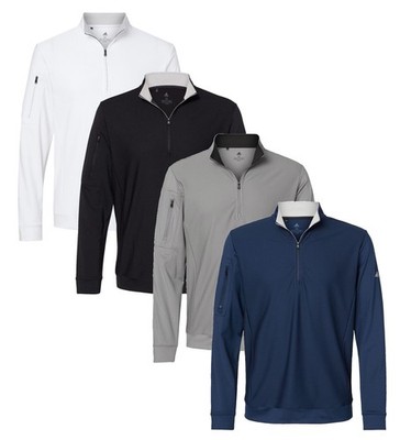 Adidas Mens Performance Textured 1/4 Zip Pullover - A295 - New