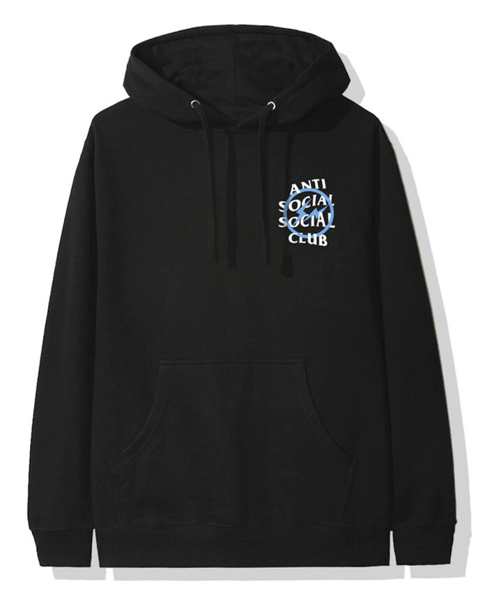 Large- Anti Social Social Club x Fragment Blue Bolt Hoodie | eBay