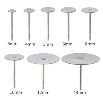 100PCS Stainless Steel DIY Flat Ear Posts Stud Earring For Jewelry Making 3-14mm 100PCS Stainless Steel DIY Flat Ear Posts Stud Earring For Jewelry Making 3-14mm