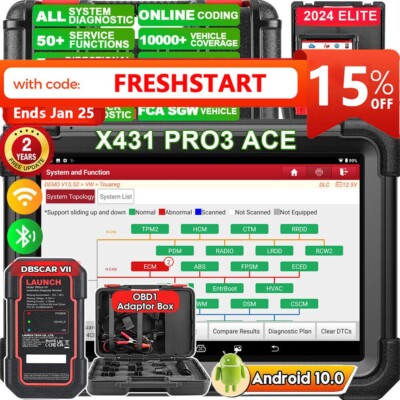 2025 LAUNCH X431 PRO3 ACE PRO 5 OBD2 Car Diagnostic Scanner Tool ECU Coding TPMS