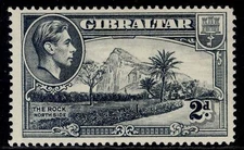 GIBRALTAR GVI SG124, 2d grey, NH MINT. Cat £32.