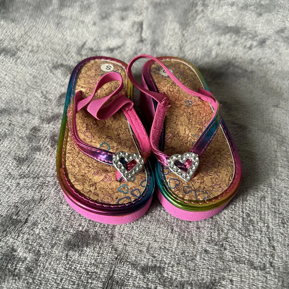 Sandalias de cuña bebé niño niña talla pequeña rosa chanclas zapatos ligeros Foto 2 de 4