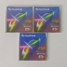 Lot of THREE Fuji Film 100MB Zip Disks for Iomega: New Sealed Formatted for IBM